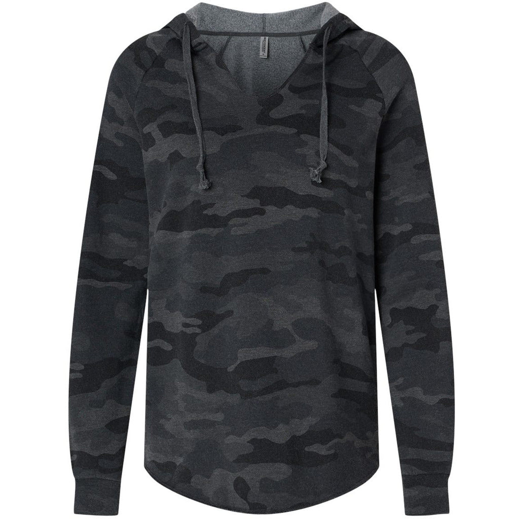 Independent Trading Co. Women’s Lightweight California Wave Wash Hooded Sweatshirt