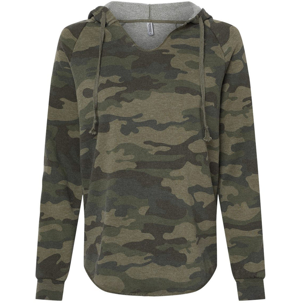 Independent Trading Co. Women’s Lightweight California Wave Wash Hooded Sweatshirt